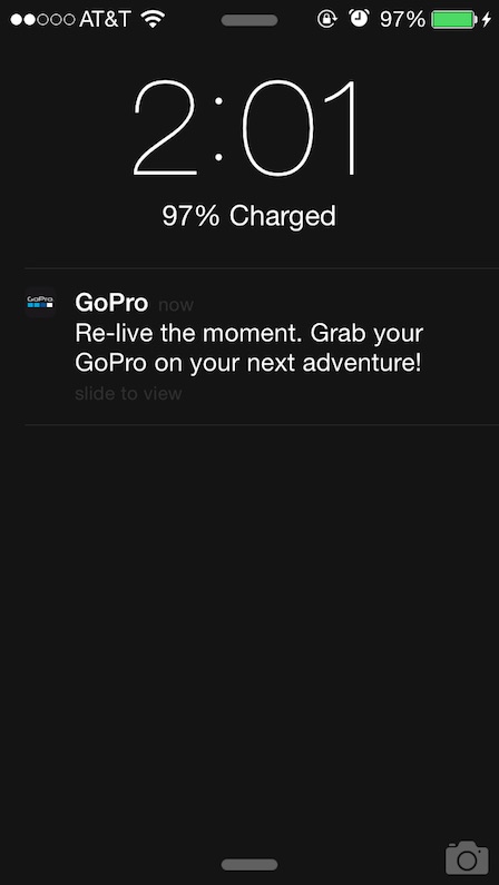 Go Pro Push Notification